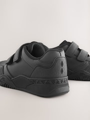 Black Dinosaur Touch Fastening Leather School Shoes - Image 4 of 6