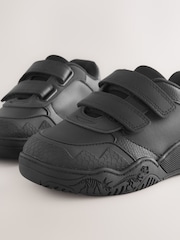 Black Dinosaur Touch Fastening Leather School Shoes - Image 5 of 6