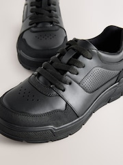 Black Leather Lace-Up School Shoes - Image 3 of 5