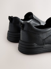 Black Leather Slip On School Loafers - Image 4 of 5