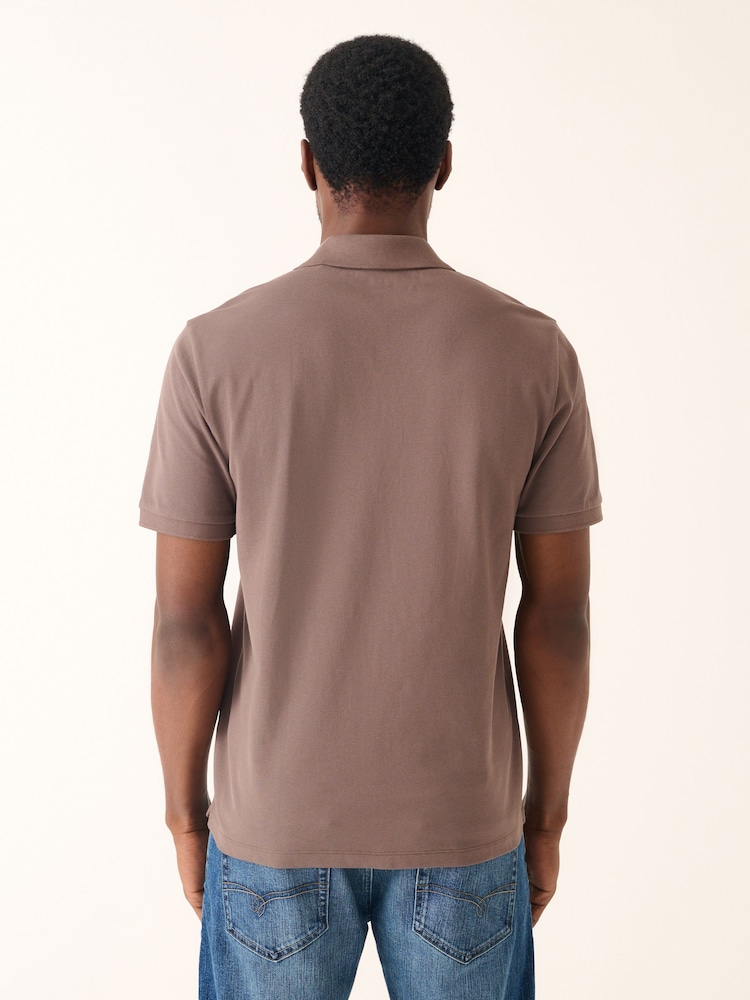 Truffle Neutral - Piqué poloshirt met Cubaanse kraag en korte mouwen - Image 3 of 6