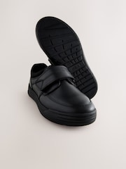 Black Leather 1 Strap Touch Fastening School Shoes - Image 3 of 5