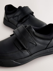 Black Leather 1 Strap Touch Fastening School Shoes - Image 4 of 5