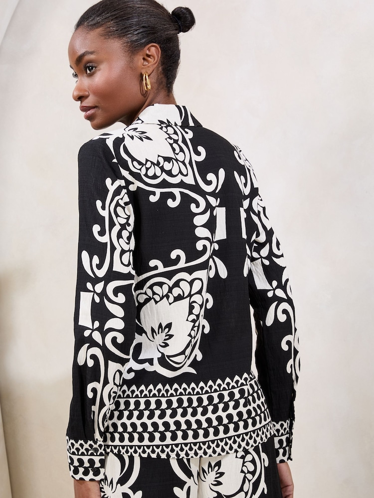 Lipsy Black/White Printed Shirt - Image 4 of 4