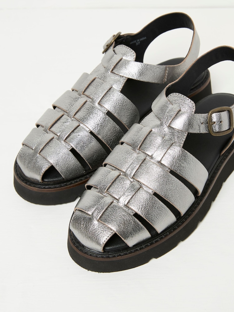FatFace Silver Elodie Fisherman Sandals - Image 2 of 3