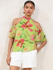 Top con hombros descubiertos y diseño estampado de Lipsy - Imagen 1 de 4