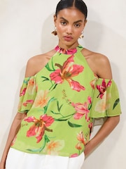 Top con hombros descubiertos y diseño estampado de Lipsy - Imagen 3 de 4
