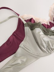 Plum/Green Non Pad Plunge High Shine Bra - Image 11 of 11