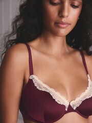 Plum/Green Non Pad Plunge High Shine Bra - Image 6 of 11