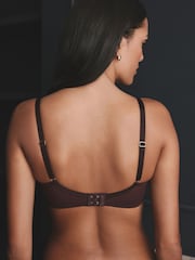 Berry Red Pad Balcony Premium Embroidery Bra - Image 4 of 9