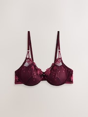 Berry Red Pad Balcony Premium Embroidery Bra - Image 6 of 9
