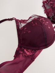 Berry Red Pad Balcony Premium Embroidery Bra - Image 7 of 9
