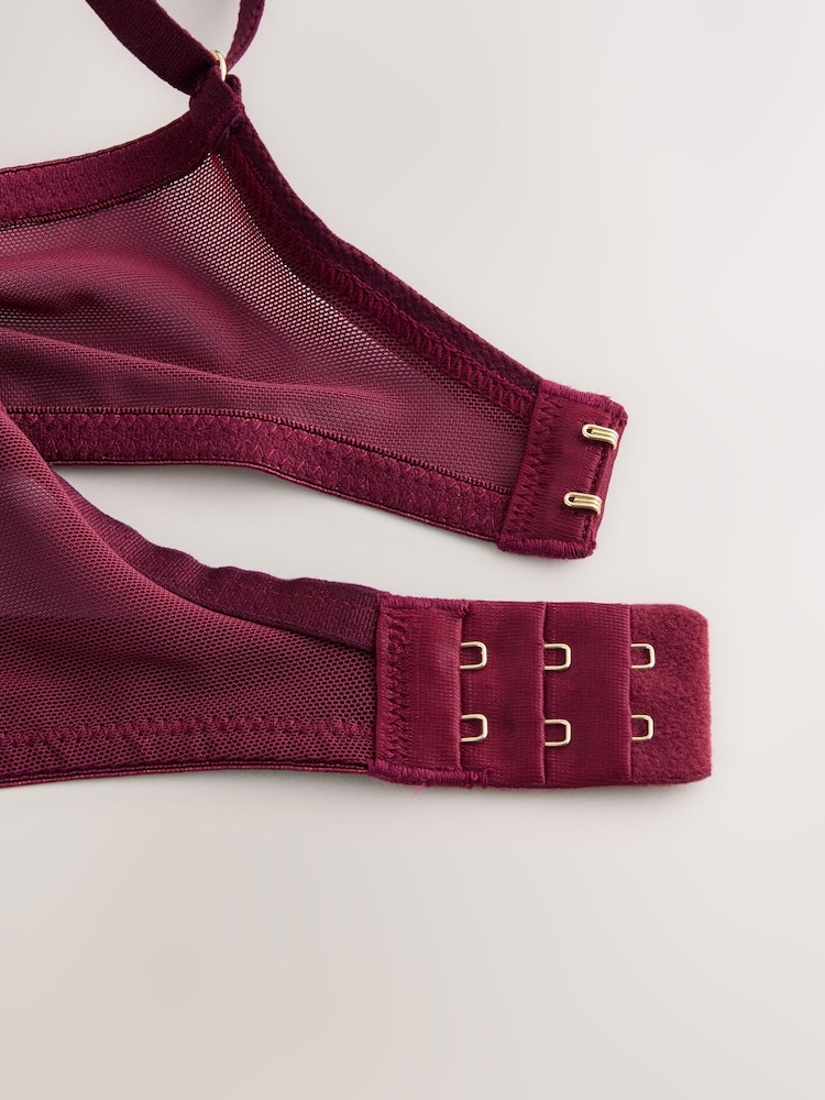 Berry Red Pad Balcony Premium Embroidery Bra - Image 9 of 9