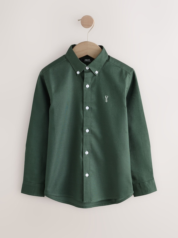 Dark Green Single Oxford Shirt (3-16yrs) - Image 5 of 9