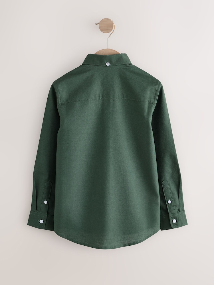 Dark Green Single Oxford Shirt (3-16yrs) - Image 6 of 9