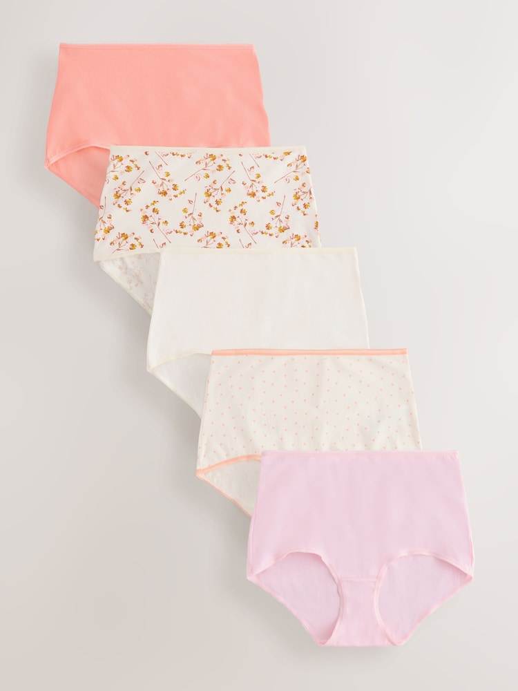 Daisy Print Full Brief Rich Knickers 5 Pack - Image 1 of 8