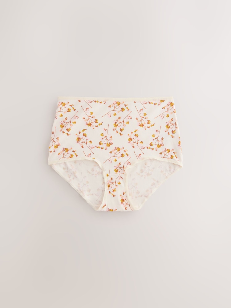 Daisy Print Full Brief Cotton Rich Knickers 5 Pack - Image 3 of 8