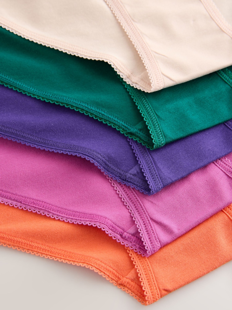 Jewel Tone High Leg Rich Knickers 5 Pack - Image 8 of 8