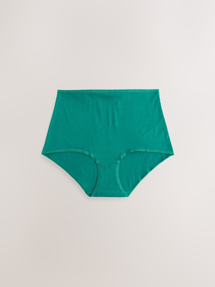 Jewel Tone Full Brief Cotton Rich Knickers 5 Pack - Image 5 of 8