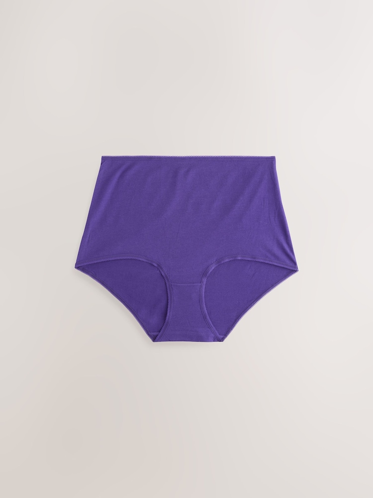 Jewel Tone Full Brief Cotton Rich Knickers 5 Pack - Image 6 of 8