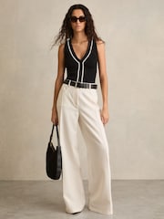أبيض عاجي - بنطلون بتفصيل خاص Heather Palazzo من Reiss - صورة 1 من 6