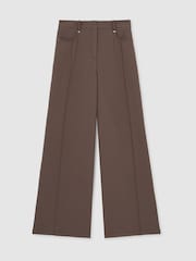 Reiss Mink Neutral Heather Palazzo Tailored Trousers - Image 2 of 6