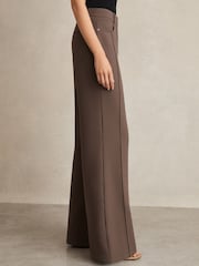 Reiss Mink Neutral Heather Palazzo Tailored Trousers - Image 3 of 6