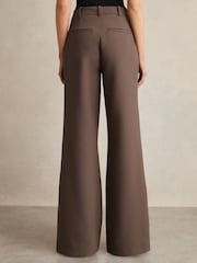 Reiss Mink Neutral Heather Palazzo Tailored Trousers - Image 5 of 6