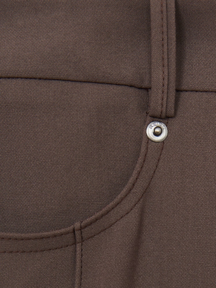 Reiss Mink Neutral Heather Palazzo Tailored Trousers - Image 6 of 6