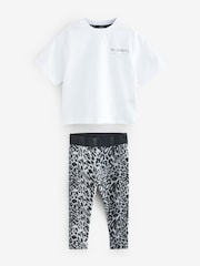 Gris léopard - smALLSAINTS ensemble t-shirt et legging oversize Under Girls - Image 7 of 9