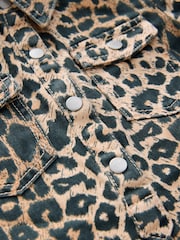 smALLSAINTS Leopard Younger Jackie Puff Sleeved Denim Dress - Image 8 of 9