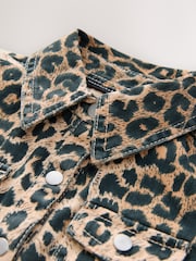 smALLSAINTS Leopard Younger Jackie Puff Sleeved Denim Dress - Image 9 of 9