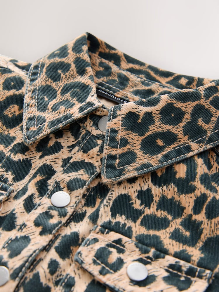 smALLSAINTS Leopard Younger Jackie Puff Sleeved Denim Dress - Image 9 of 9