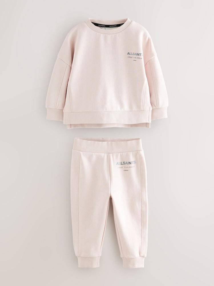 smALLSAINTS Light Pink Underground Oversized Younger Girls Sweatshirt and Joggers Set - Image 1 of 7