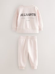 smALLSAINTS Light Pink Underground Oversized Younger Girls Sweatshirt and Joggers Set - Image 2 of 7