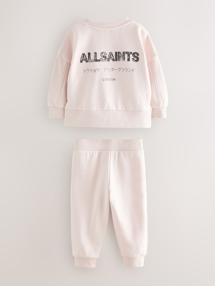smALLSAINTS Light Pink Underground Oversized Younger Girls Sweatshirt and Joggers Set - Image 2 of 7