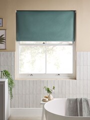 Sage Green Ready Made Printed Plain Moisture Resistant Roller Blind - Image 1 of 5
