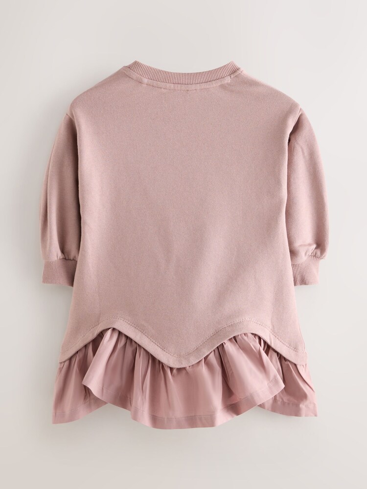 smALLSAINTS Mid Pink Tierra Peplum Younger Girls Sweat Dress - Image 2 of 4
