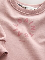 smALLSAINTS Mid Pink Tierra Peplum Younger Girls Sweat Dress - Image 4 of 4