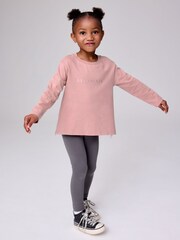 smALLSAINTS Mid Pink Younger Lace Back T-Shirt and Leggings Set - Image 1 of 11