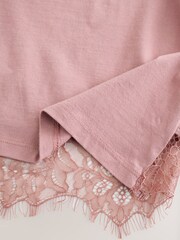 smALLSAINTS Mid Pink Younger Lace Back T-Shirt and Leggings Set - Image 10 of 11