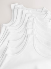 White 100% Cotton Vests 10 Pack (1.5-16yrs) - Image 14 of 14