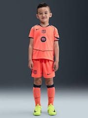 Nike Orange FC Barcelona 2025/26 Stadium Third 3 Piece Football Kit - Image 1 of 10