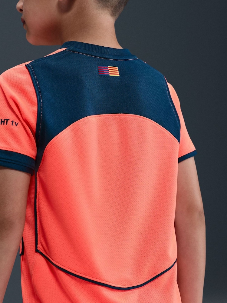 Nike Orange FC Barcelona 2025/26 Stadium Third 3 Piece Football Kit - Image 2 of 10