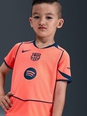 Nike Orange FC Barcelona 2025/26 Stadium Third 3 Piece Football Kit - Image 7 of 10