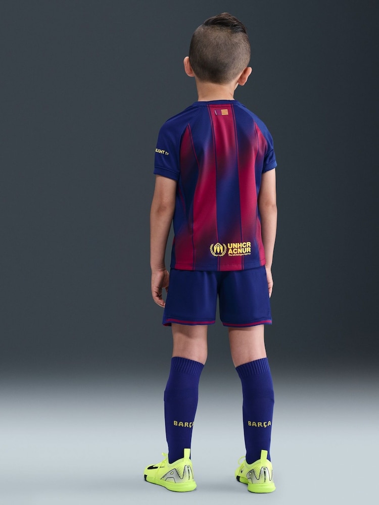 Nike Blue FC Barcelona 2025/26 Little Kids Stadium Home Kit - Image 2 of 7