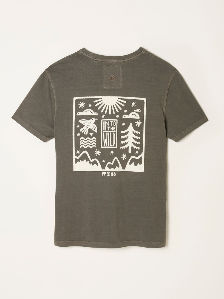 FatFace Washed Black Into The Wild Graphic Tshirt - Image 8 of 8 FatFace Washed Black Into The Wild Graphic Tshirt - Image 8 of 8
