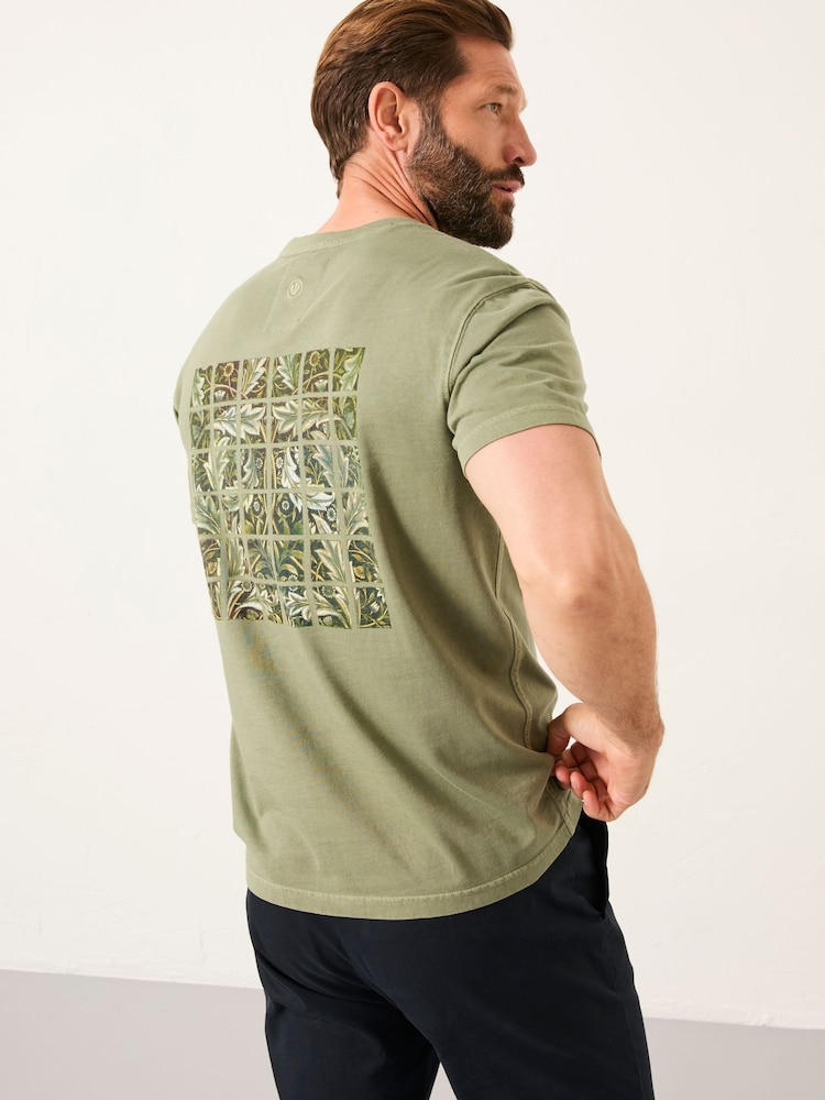 FatFace Sage Green Tile Panel Graphic T-Shirt - Image 2 of 6 FatFace Sage Green Tile Panel Graphic T-Shirt - Image 2 of 6