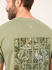 FatFace Sage Green Tile Panel Graphic T-Shirt - Image 4 of 6
