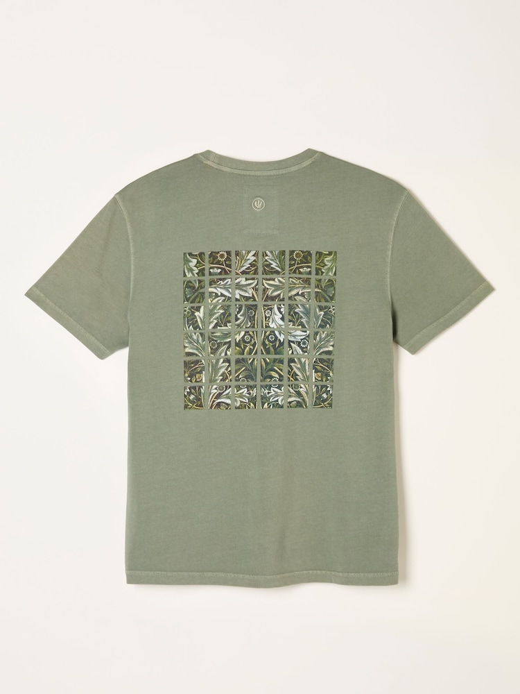 FatFace Sage Green Tile Panel Graphic T-Shirt - Image 6 of 6 FatFace Sage Green Tile Panel Graphic T-Shirt - Image 6 of 6